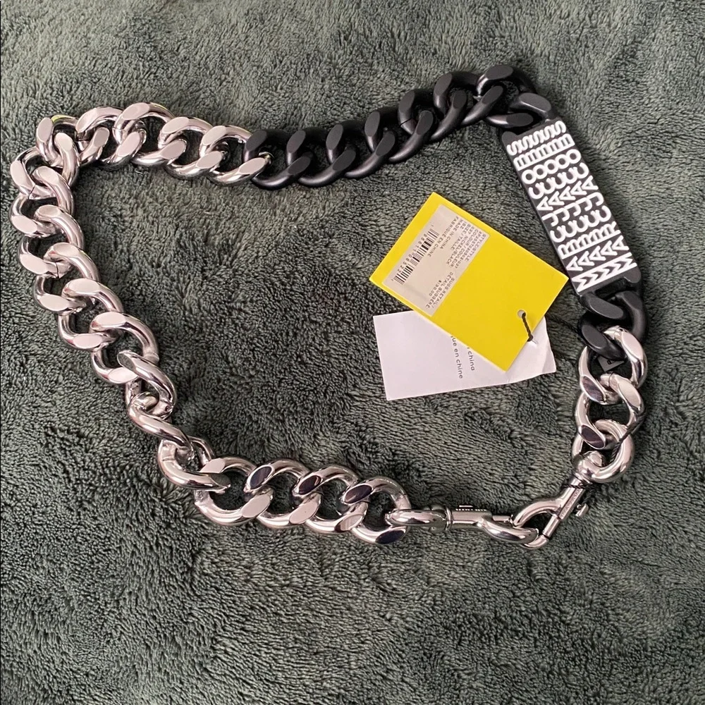 Marc Jacobs Chunky Silver and Black Chain Strap